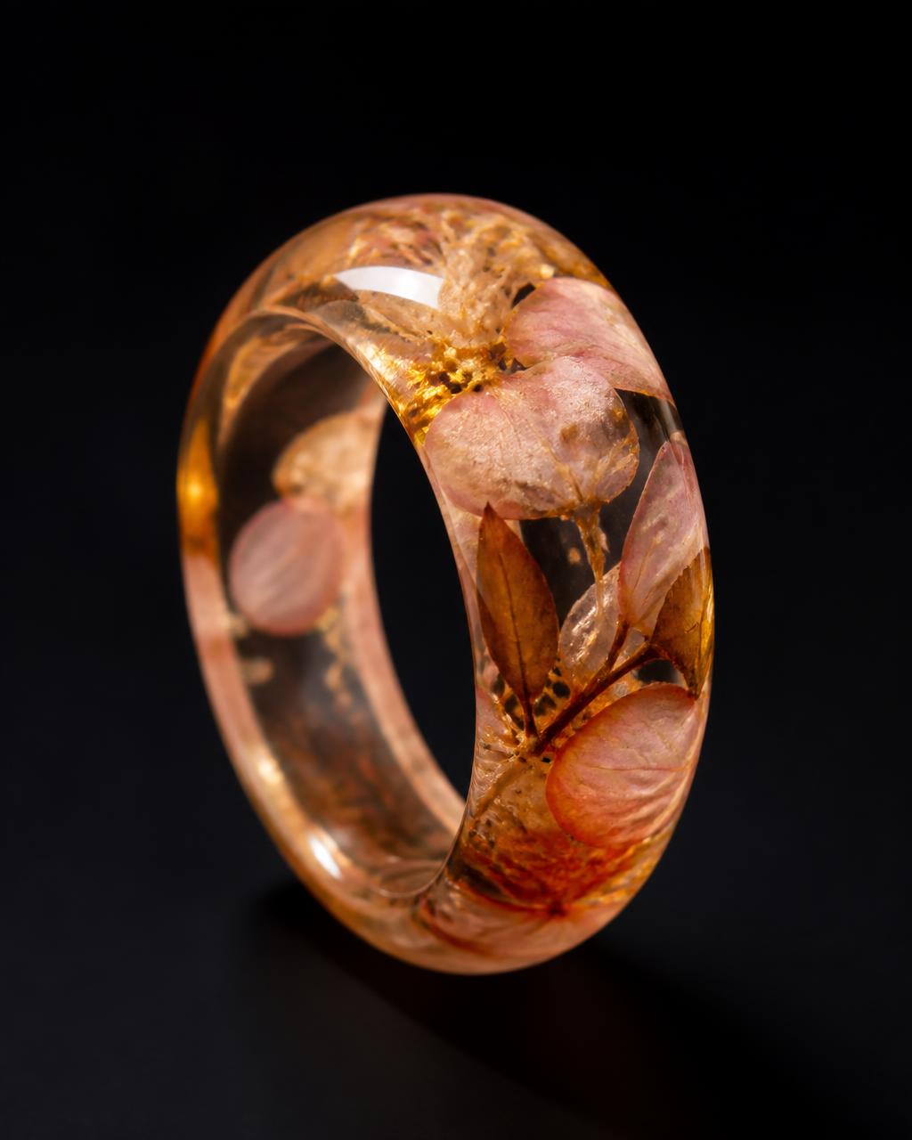 Bague en résine — Herbier scellé