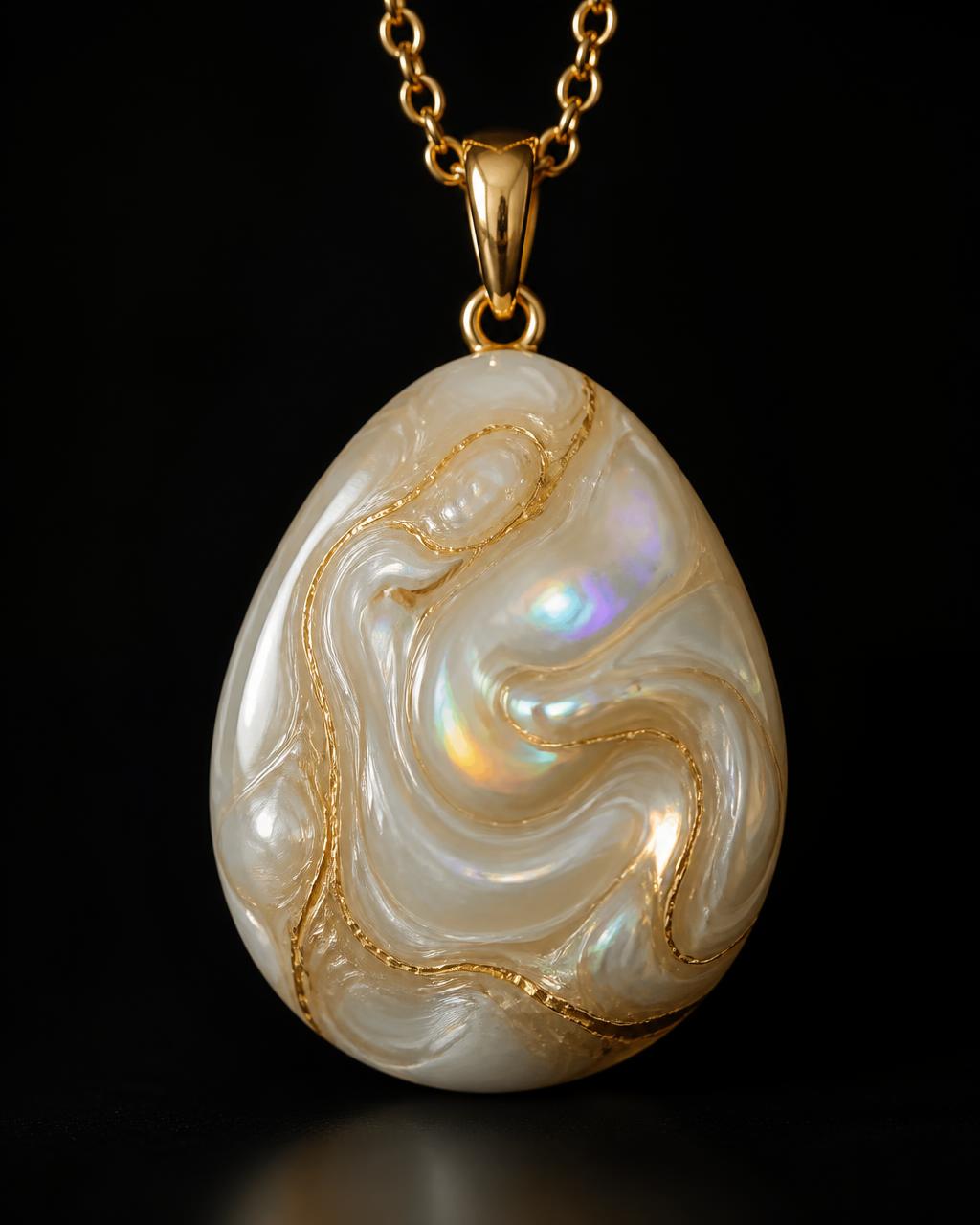 Pendentif en résine — Nacre I